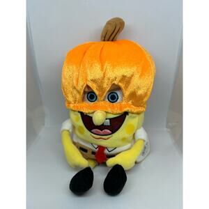 Beenie Baby SpongeBob Pumpkin Mask Plush from 2004- RARE